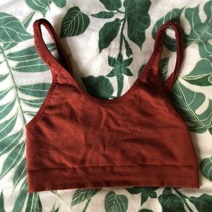 Our from under rust red bralette sports bra